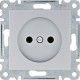 Розетка без заземления, серебристый, Lumina WL1012 Hager