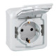 Розетка влагозащищенная IP44 накладная, белый, 782373 Legrand Quteo