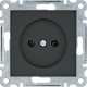 Розетка без заземления, черный, Lumina WL1013 Hager