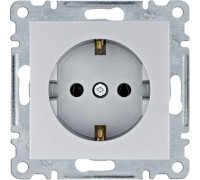 Розетка с заземлением, серебристый, Lumina WL1052 Hager