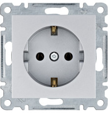 Розетка с заземлением, серебристый, Lumina WL1052 Hager