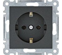 Розетка с заземлением, черный, Lumina WL1053 Hager