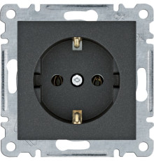 Розетка с заземлением, черный, Lumina WL1053 Hager