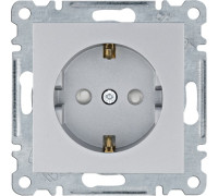 Розетка с заземлением и шторками, серебристый, Lumina WL1062 Hager