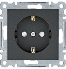 Розетка с заземлением и шторками, черный, Lumina WL1063 Hager