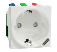 Розетка с USB тип С, 10,5 Вт, белый, 2 модуля, Unica New Schneider NU301718