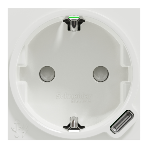 Розетка с USB тип С, 10,5 Вт, белый, 2 модуля, Unica New Schneider NU301718