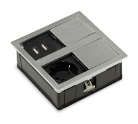 Врезная розетка в стол 220В + USB, нержавеющая сталь, Versahit ASA 060.15F.00009