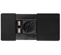Розетка 220В с USB в столешницу, черный, Versapad ASA 060.08F.00002