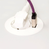 Врезная мебельная розетка 220В + USB, белый, Versatag ASA 060.36F.00002