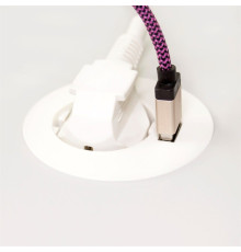 Врезная мебельная розетка 220В + USB, белый, Versatag ASA 060.36F.00002