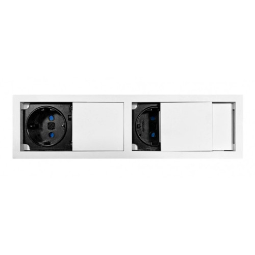 Мебельная розетка в стол 2х220В, белый, Versahit Mono Combi ASA