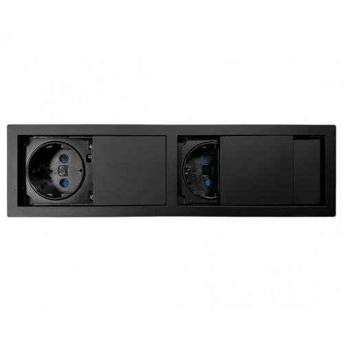 Мебельная розетка в стол 2х220В, черный, Versahit Mono Combi ASA