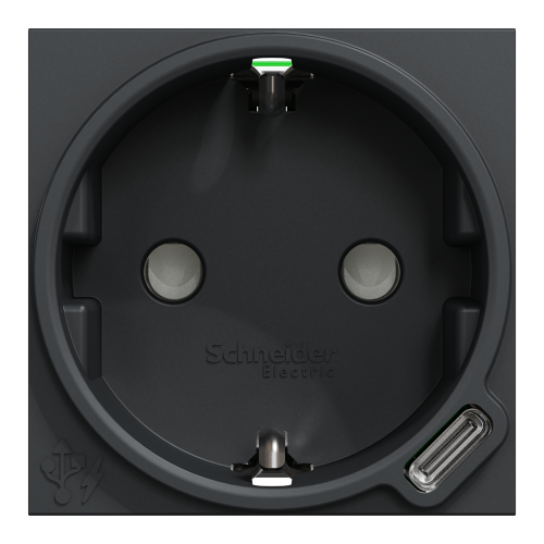 Розетка с USB тип С, 10,5 Вт, антрацит, 2 модуля, Unica New Schneider NU301754