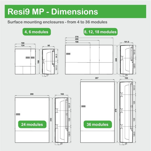 Щит 8 модулей навесной, черная дверца, Resi9 MP MIP12108S Schneider Electric