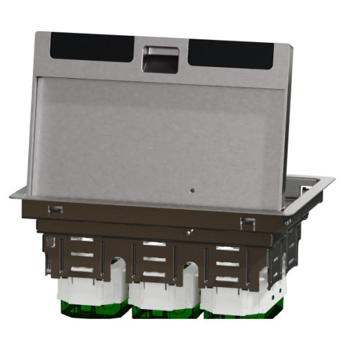 Напольный лючок металлический, 6 постов (L), Unica System+ INS52123
