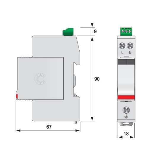 Ограничитель перенапряжения ETITEC V 2T2 255/20 (2+0) 2442940