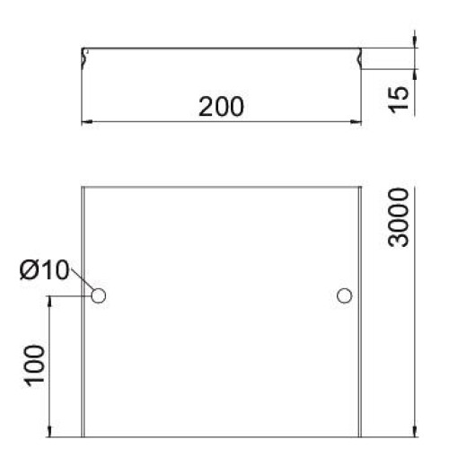 Крышка DGRR для проволочного лотка 200х3000х0,75 мм, FT (40-60 мкм) 6001826