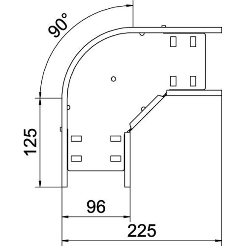 Угловая секция 90°, 60х100 мм, FS (18-22 мкм) 6036560