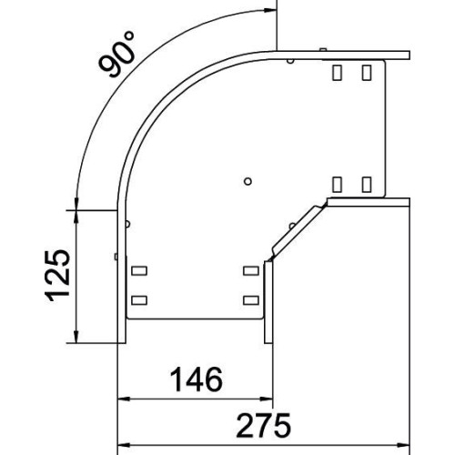 Угловая секция 90°, 60х150 мм, FS (18-22 мкм) 6036562