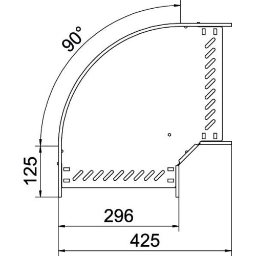 Угловая секция 90°, 60х300 мм, FS (18-22 мкм) 6036566
