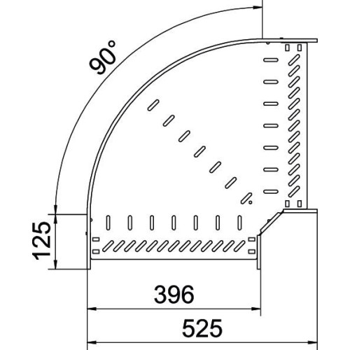 Угловая секция 90°, 60х400 мм, FS (18-22 мкм) 6036568