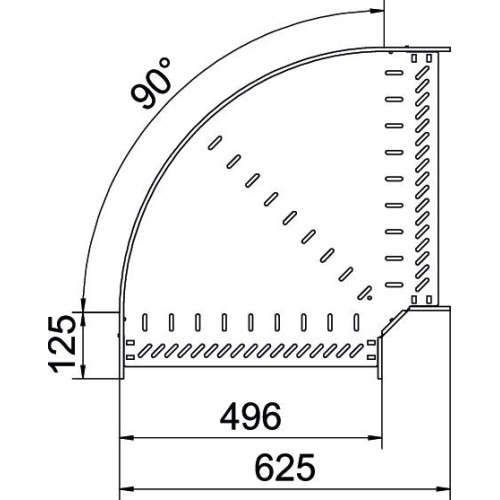 Угловая секция 90°, 60х500 мм, FS (18-22 мкм) 6036570