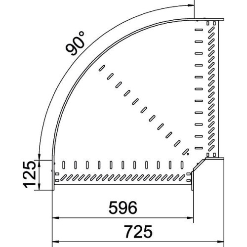 Угловая секция 90°, 60х600 мм, FS (18-22 мкм) 6036572