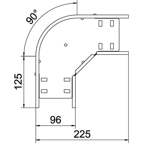 Угловая секция 90°, 85х100 мм, FS (18-22 мкм) 6036700