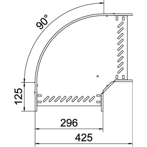 Угловая секция 90°, 85х300 мм, FS (18-22 мкм) 6036704