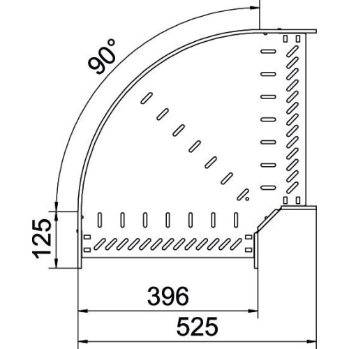 Угловая секция 90°, 85х400 мм, FS (18-22 мкм) 6036706