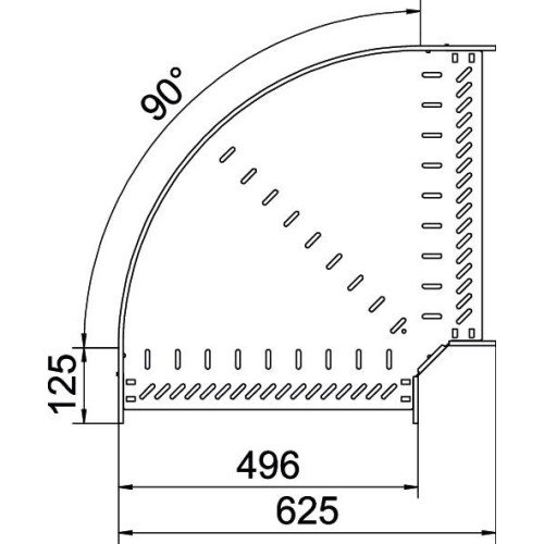 Угловая секция 90°, 85х500 мм, FS (18-22 мкм) 6036709