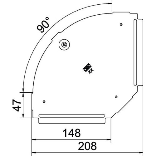 Крышка угловой секции 90° лотка 150 мм, FS (18-22 мкм) 6036902