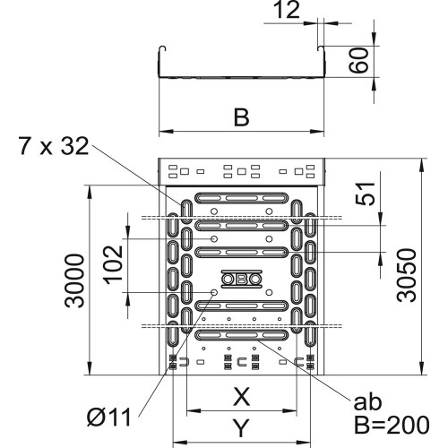 Лоток перфорированный 60х100х3050 мм, RKSM (0,75мм), FS (18-22 мкм) 6047611