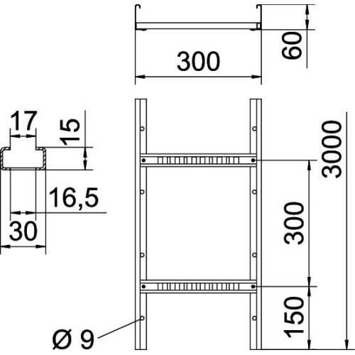 Кабельрост VS 60х300х3000 мм, FS (18-22 мкм) 6208541