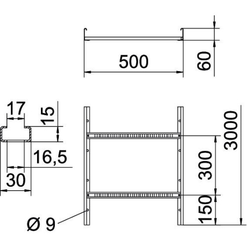 Кабельрост VS 60х500х3000 мм, FS (18-22 мкм) 6208547