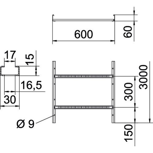 Кабельрост VS 60х600х3000 мм, FS (18-22 мкм) 6208550