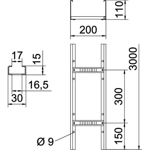 Кабельрост VS 110х200х3000 мм, FS (18-22 мкм) 6216404