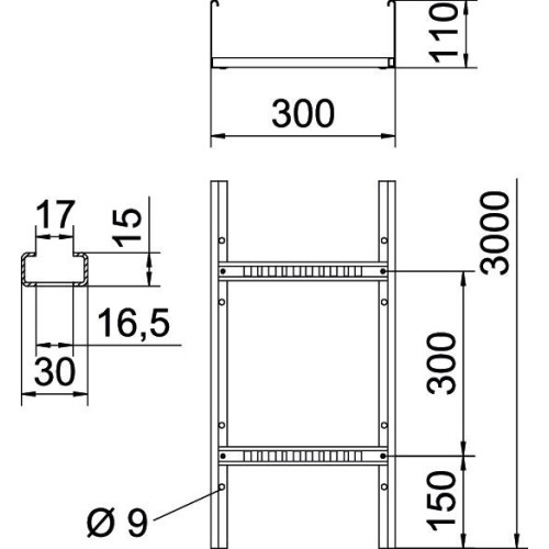 Кабельрост VS 110х300х3000 мм, FS (18-22 мкм) 6216407