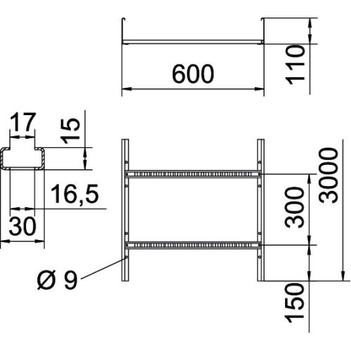 Кабельрост VS 110х600х3000 мм, FS (18-22 мкм) 6216416