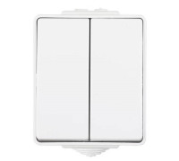 Выключатель 2-клавишный наружный Efapel Waterproof 16А/250В, герметичный IP65, белый