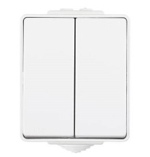 Выключатель 2-клавишный наружный Efapel Waterproof 16А/250В, герметичный IP65, белый