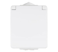 Розетка одинарная с крышкой наружная 2P+Z Schuko Efapel Waterproof 16А/250В, герметичная IP65, белый