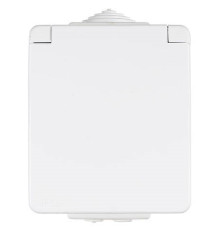 Розетка одинарная с крышкой наружная 2P+Z Schuko Efapel Waterproof 16А/250В, герметичная IP65, белый