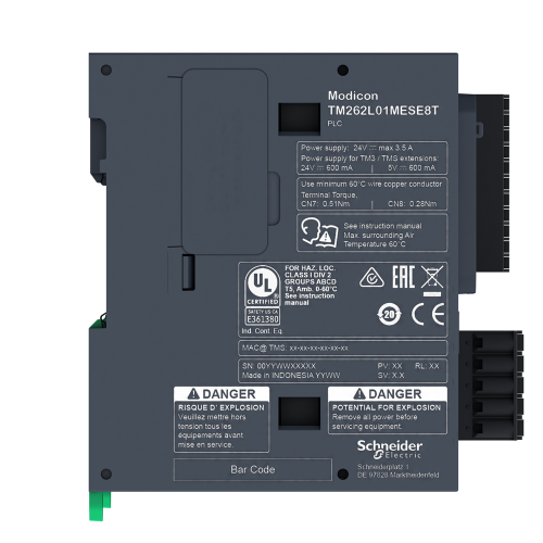 Логический контроллер, Modicon M262, 5 нс/инструкция, оптимизированный Ethernet TM262L01MESE8T