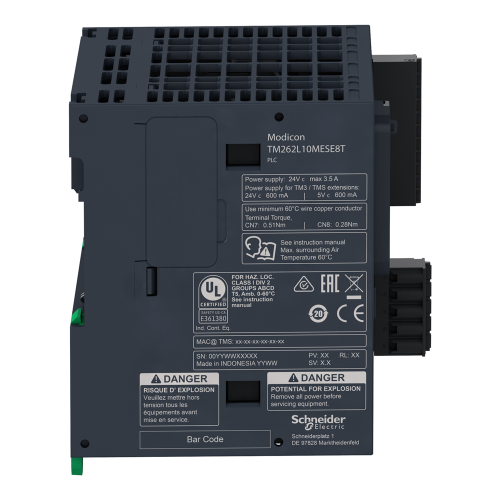 Логический контроллер, Modicon M262, 5 нс/инструкция, Ethernet TM262L10MESE8T