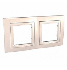 Рамка 2 поста, слоновая кость, Unica MGU2.004.25 Schneider