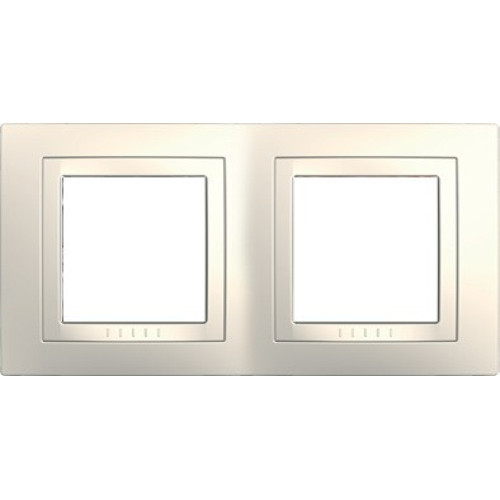 Рамка 2 поста, слоновая кость, Unica MGU2.004.25 Schneider