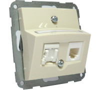 Механизм компьютерной розетки RJ-45 двойной, слоновая кость, Fiorena