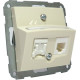 Механизм компьютерной розетки RJ-45 двойной, слоновая кость, Fiorena